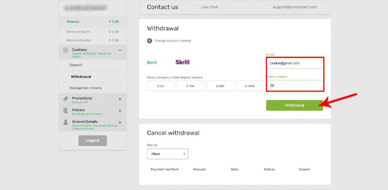 Skrill how to withdraw money from the casino-Step 4