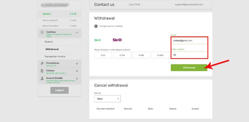 Skrill how to withdraw money from the casino-Step 4